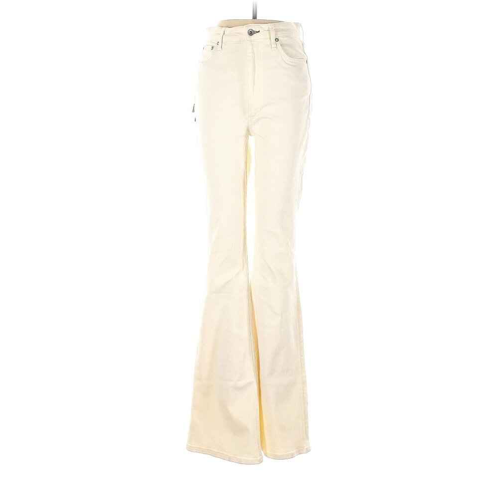 Rag & Bone High Rise Flare wide leg White Jeans Women Size 27